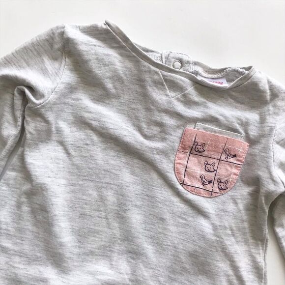 Zara heather gray long sleeve top  EUC 6-9 months - Picture 2 of 4